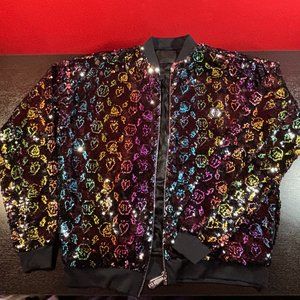 Philipp Plein Monogram sequined bomber jacket